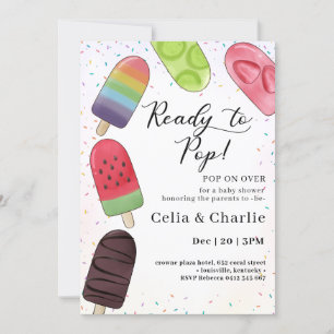Klaar voor Pop Popsicle Baby shower Invitation Kaart