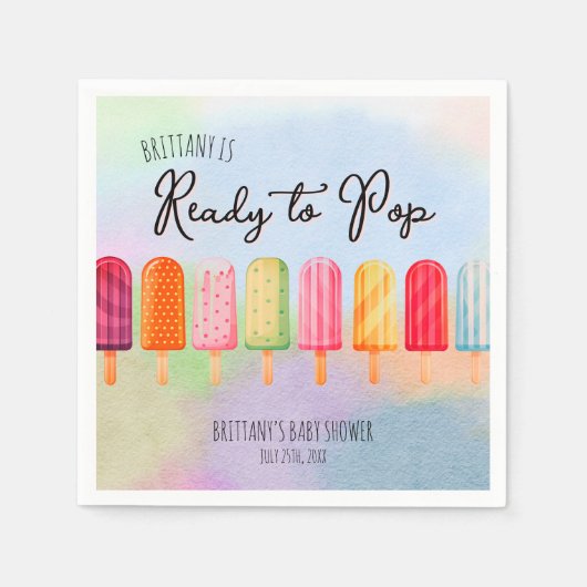 Klaar voor Pop Popsicle Baby shower Papier Servet (Voorkant)