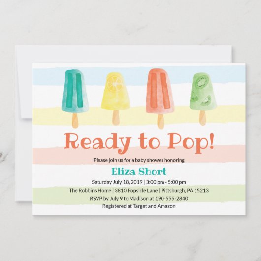 Klaar voor Pop Popsicle Summer Baby shower Kaart (Voorkant)