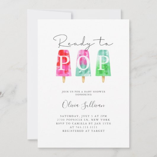 Klaar voor Pop Populair Baby shower Kaart (Voorkant)