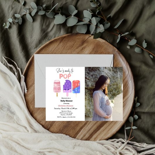Klaar voor pop Posicle baby shower Invitation Kaart