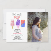 Klaar voor pop Posicle baby shower Invitation Kaart (Voorkant)