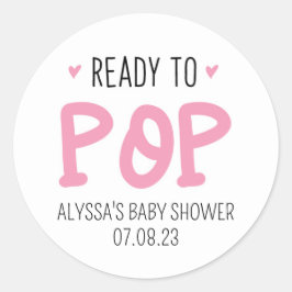 Klaar voor Pop Roze Baby shower Sticker