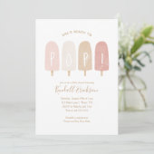 Klaar voor Pop Roze Popsicle Baby shower Kaart (Staand voorkant)
