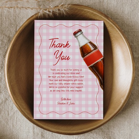 Klaar voor Pop Soda Pop Baby shower Bedankkaart