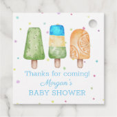 Klaar voor Pop Summer Boy Baby shower Favors Bedankjes Labels (Achterkant)