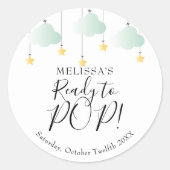 Klaar voor POP Twinkle Twinkle Baby shower Ronde Sticker (Voorkant)