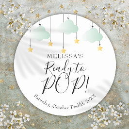 Klaar voor POP Twinkle Twinkle Baby shower Ronde Sticker