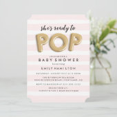 Klaar voor Pop | Uitnodiging tot Baby shower (Staand voorkant)