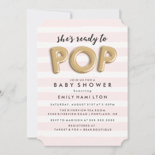 Klaar voor Pop | Uitnodiging tot Baby shower (Voorkant)