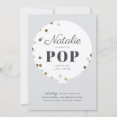 Klaar voor pop van de confetti ballon grijs baby s kaart (Voorkant)