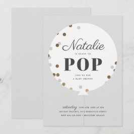 Klaar voor pop van de confetti ballon grijs baby s kaart