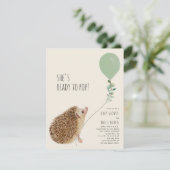 Klaar voor Pop van de groene ballon van de Egel Kaart (Staand voorkant)