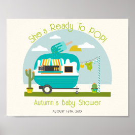 Klaar voor Pop van Ice Pop Truck Boy Baby shower Poster