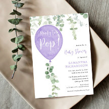 Klaar voor pop van modern paars ballonbaby shower