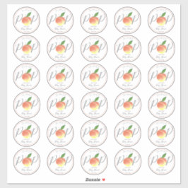 Klaar voor Pop Waterverf Peach Baby shower 2-inch Sticker