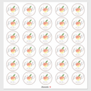 Klaar voor Pop Waterverf Peach Baby shower 2-inch Sticker