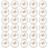 Klaar voor Pop Waterverf Peach Baby shower 2-inch Sticker (Voorkant)