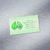 Klaar voor Pop Zwangere groene doperwt Aangepast Magnetisch Visitekaartje (Voorbeeld)