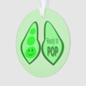 Klaar voor Pop Zwangere groene doperwt Aangepast Ornament (voorkant)