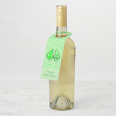 Klaar voor Pop Zwangere groene doperwt Baby shower Flessenhanger (Schuin)