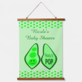 Klaar voor Pop Zwangere groene doperwt Baby shower Hangend Wandkleed (Voorkant)