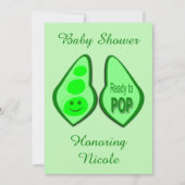 Klaar voor Pop Zwangere groene doperwt Baby shower Kaart (Voorkant)