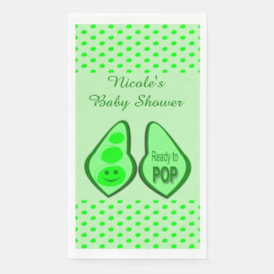 Klaar voor Pop Zwangere groene doperwt Baby shower Servet