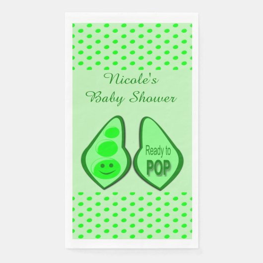 Klaar voor Pop Zwangere groene doperwt Baby shower Servet (Voorkant)