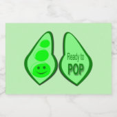 Klaar voor Pop Zwangere groene doperwt Baby shower Sparkling Wijnetiket (Enkel label)