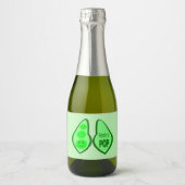 Klaar voor Pop Zwangere groene doperwt Baby shower Sparkling Wijnetiket (Voorkant)