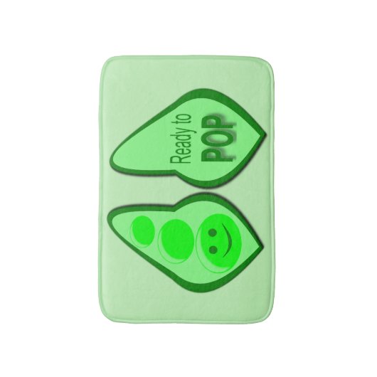 Klaar voor Pop Zwangere groene erwt Badmat (Voorkant Verticaal)