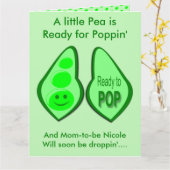 Klaar voor Pop Zwangere groene erwt Kaart (Gele Bloem)