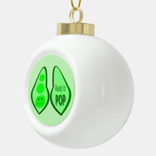 Klaar voor Pop Zwangere groene erwt Keramische Bal Ornament (Rechts)
