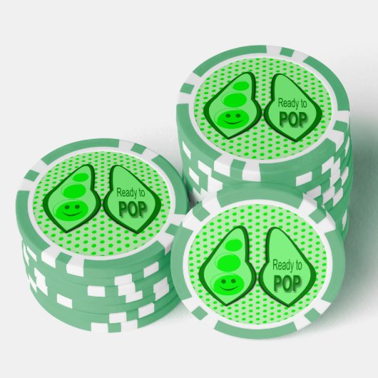 Klaar voor Pop Zwangere groene erwt Poker Chips (Opstapeling)
