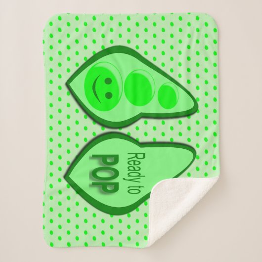 Klaar voor Pop Zwangere groene erwt Sherpa Deken (Voorkant)