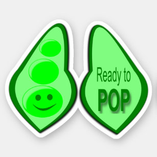 Klaar voor Pop Zwangere groene erwt Sticker