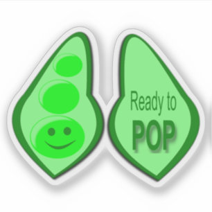 Klaar voor Pop Zwangere groene erwt Sticker