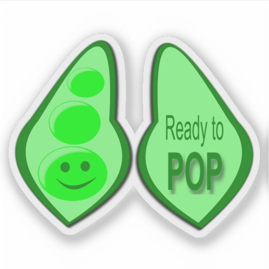 Klaar voor Pop Zwangere groene erwt Sticker (Voorkant)