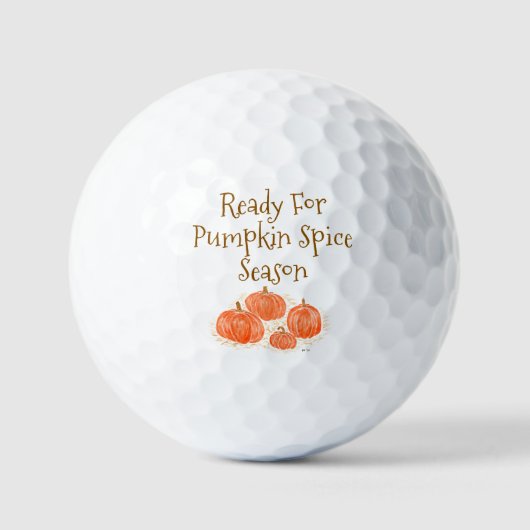 Klaar voor Pumpkin Spice Season Waterverf Pumpkin Golfballen (Voorkant)