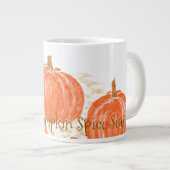 Klaar voor Pumpkin Spice Season Waterverf Pumpkin Grote Koffiekop (Voorkant rechts)