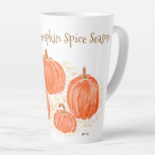 Klaar voor Pumpkin Spice Season Waterverf Pumpkin Latte Mok (Rechterhoek)