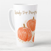 Klaar voor Pumpkin Spice Season Waterverf Pumpkin Latte Mok (Linkerhoek)
