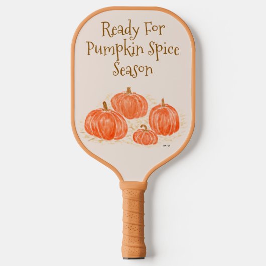 Klaar voor Pumpkin Spice Season Waterverf Pumpkin Pickleball Paddle (Voorkant)