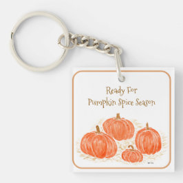 Klaar voor Pumpkin Spice Season Waterverf Pumpkin Sleutelhanger