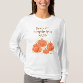Klaar voor Pumpkin Spice Season Waterverf Pumpkin T-shirt