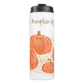 Klaar voor Pumpkin Spice Season Waterverf Pumpkin Thermosbeker (Voorkant)