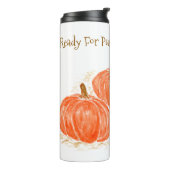 Klaar voor Pumpkin Spice Season Waterverf Pumpkin Thermosbeker (Gedraaid links)