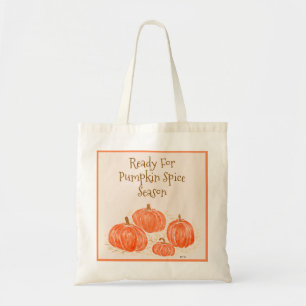 Klaar voor Pumpkin Spice Season Waterverf Pumpkin Tote Bag