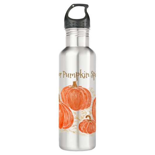 Klaar voor Pumpkin Spice Season Waterverf Pumpkin Waterfles (Voorkant)